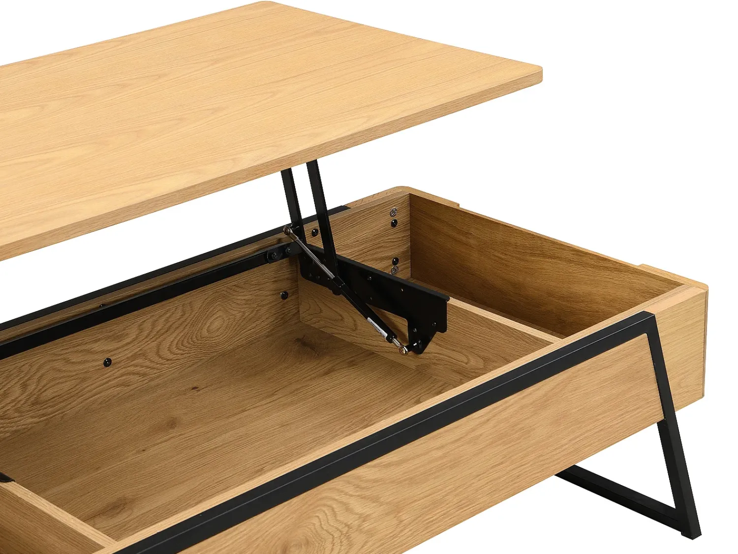 Mesa De Centro*Vente-unique Mesa de centro com tampo elevável folheado de carvalho - Natural - EBENORA Natural claro