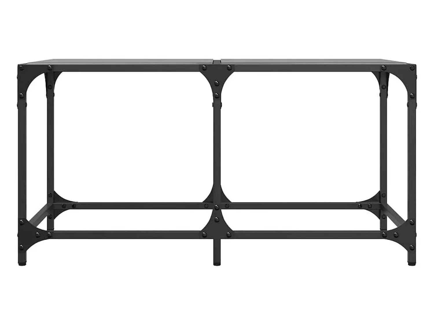 Mesa De Centro* Mesa de centro com topo em vidro 78,5x40x40 cm aço PT326110 Preto