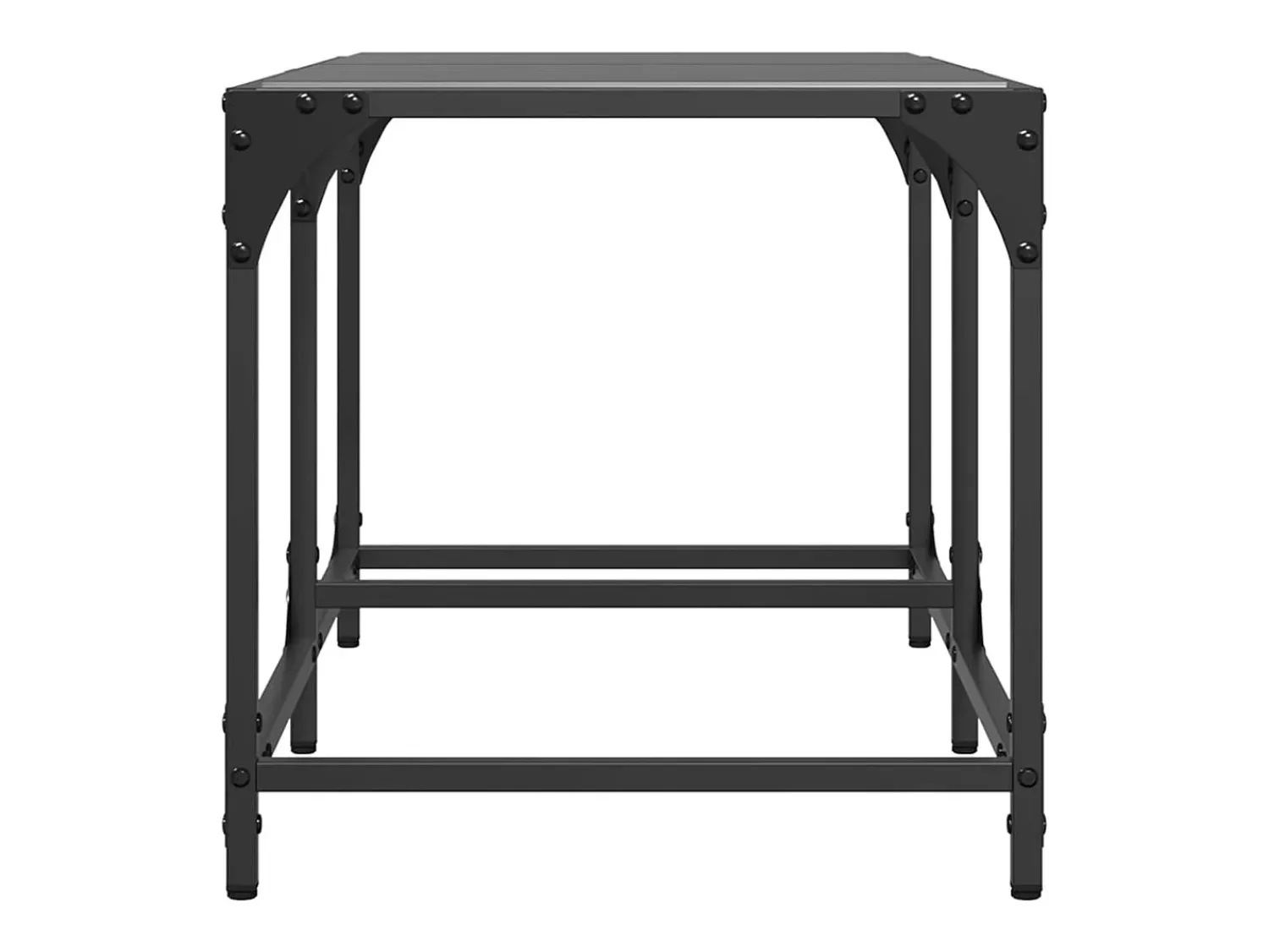 Mesa De Centro* Mesa de centro com topo em vidro 78,5x40x40 cm aço PT326110 Preto