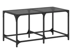 Mesa De Centro* Mesa de centro com topo em vidro 78,5x40x40 cm aço PT326110 Preto