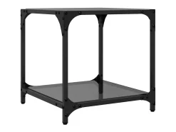 vidaxl Mesa de centro com topo em vidro 40x40x40 cm aço^ Mesa De Centro