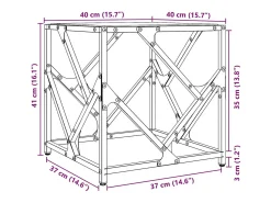 Mesa De Centro*vidaxl Mesa de centro com topo em vidro 40x40x41 cm aço Preto
