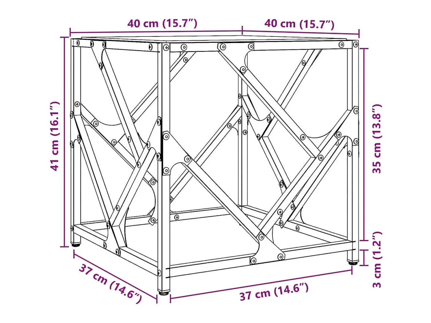 Mesa De Centro*vidaxl Mesa de centro com topo em vidro 40x40x41 cm aço Preto