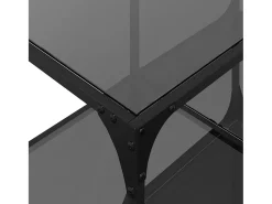 Mesa De Centro|vidaxl Mesa de centro com topo em vidro 78,5x40x40 cm aço Preto