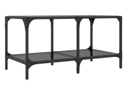 Mesa De Centro|vidaxl Mesa de centro com topo em vidro 78,5x40x40 cm aço Preto