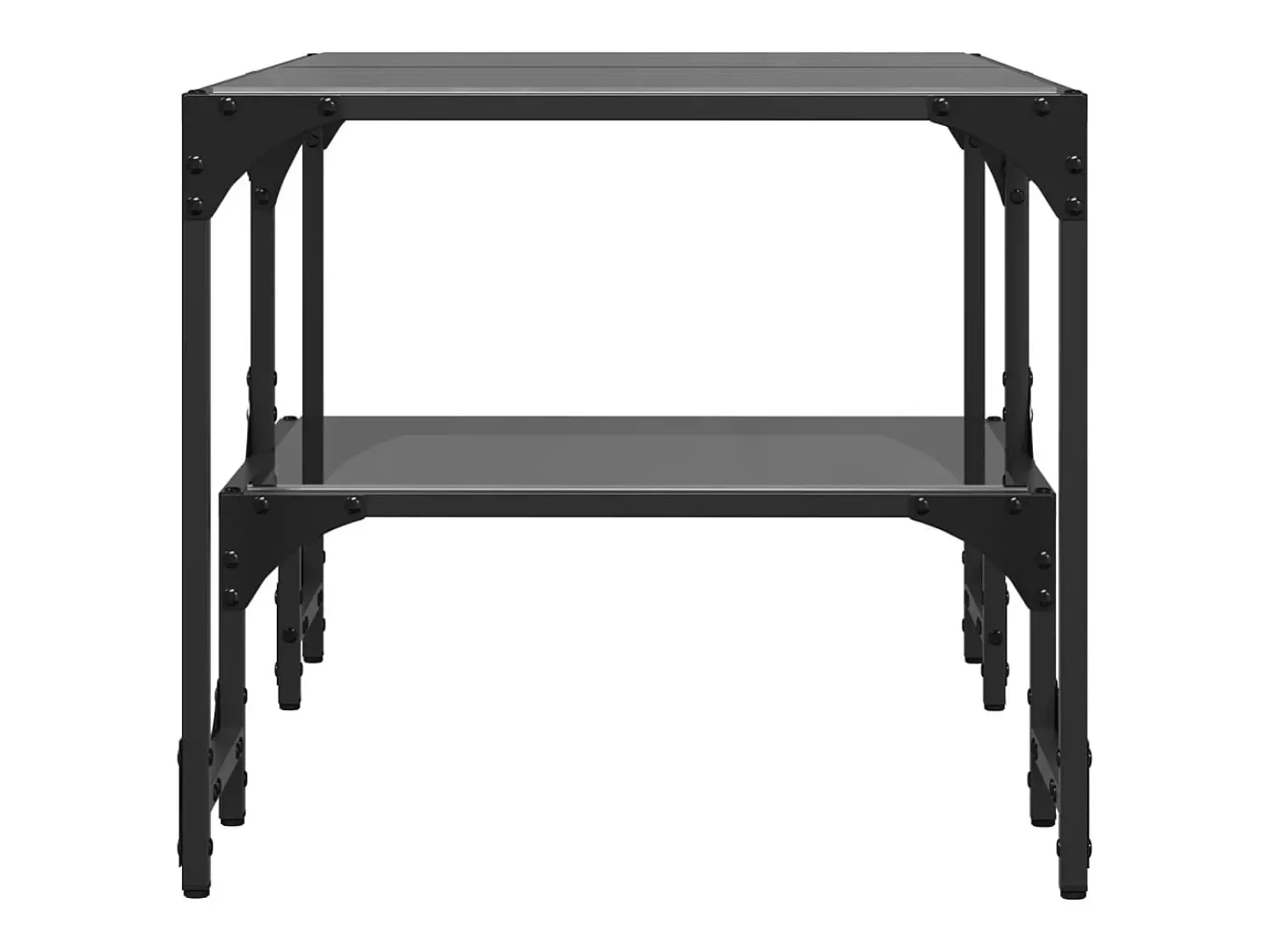 Mesa De Centro* Mesa de centro com topo em vidro 98,5x50x45 cm aço PT170573 Preto