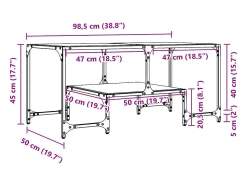 New vidaxl Mesa de centro com topo em vidro 98,5x50x45 cm aço Preto