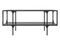 Mesa De Centro* Mesa de centro com topo em vidro 98,5x50x45 cm aço PT782022 Preto