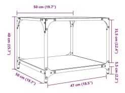 Clearance vidaxl Mesa de centro com topo em vidro 50x50x40 cm aço Preto