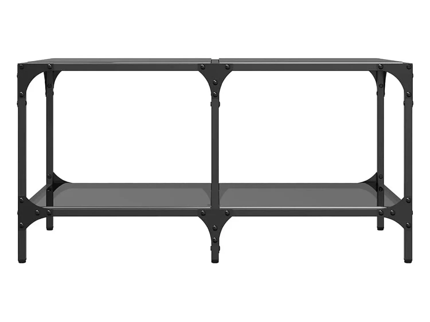 Mesa De Centro* Mesa de centro com topo em vidro 78,5x40x40 cm aço PT295610 Preto