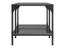 Mesa De Centro* Mesa de centro com topo em vidro 78,5x40x40 cm aço PT295610 Preto