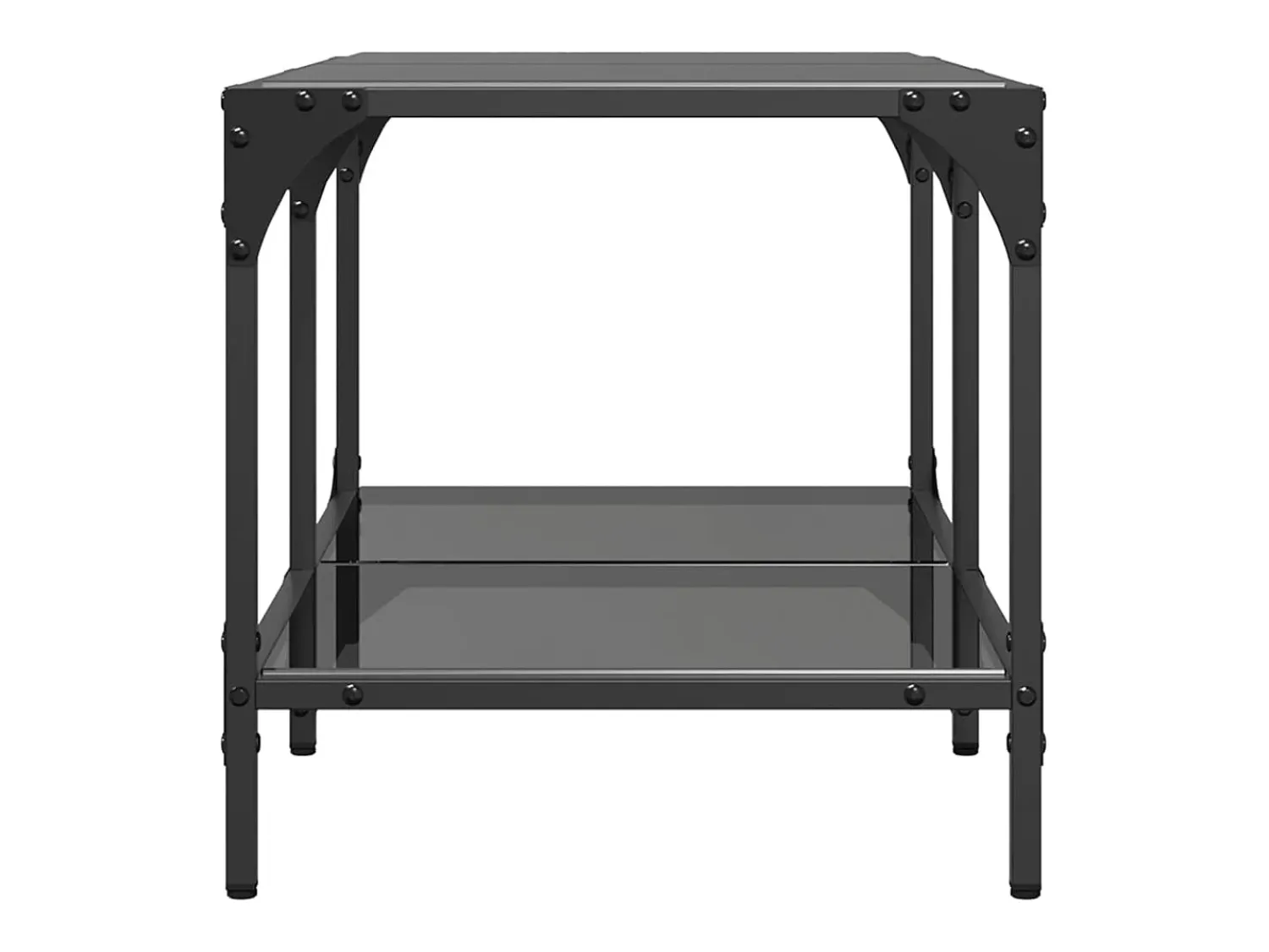 Mesa De Centro* Mesa de centro com topo em vidro 78,5x40x40 cm aço PT295610 Preto