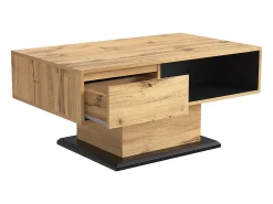 ModernLuxe Mesa de centro com uma gaveta e nicho - estilo industrial - Natural^ Mesa De Centro