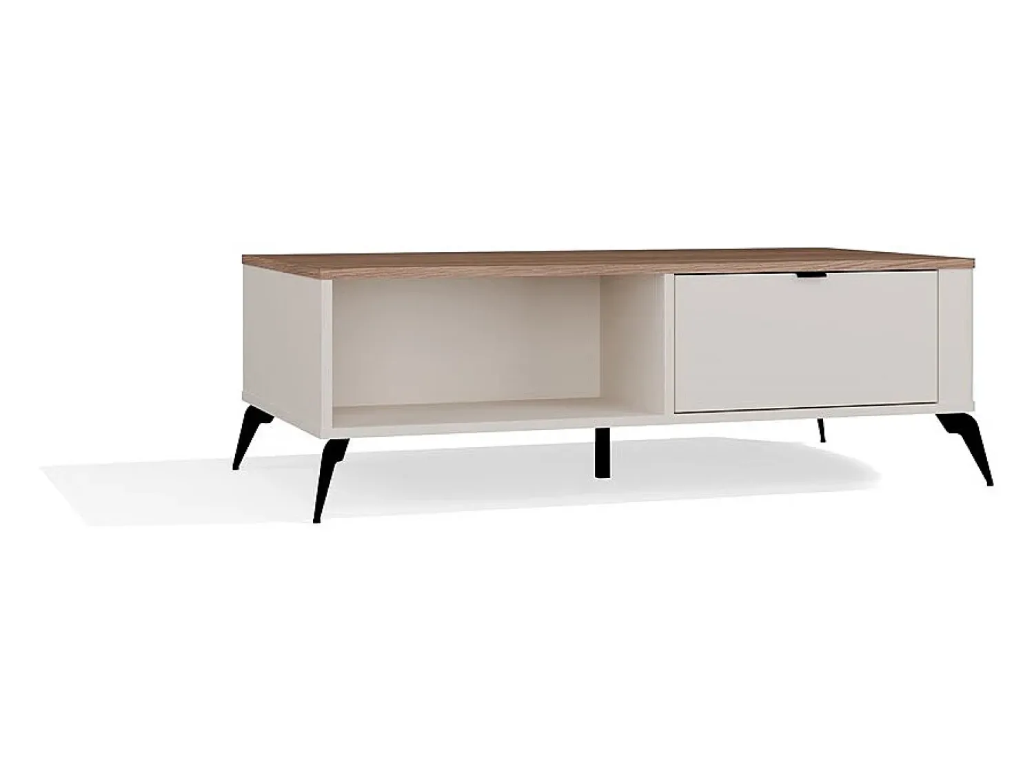 Mesa De Centro*TOPESHOP Mesa de centro Cordoba 110x63 cm com 2 gavetas com fecho suave e tampo em carvalho Castello Bege