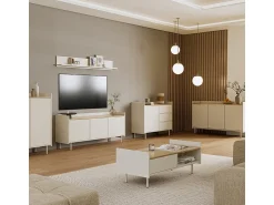 Sale Vicco Mesa de centro 100x50x40 velina Creme