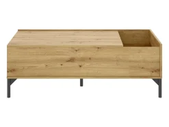 Dmora Mesa de centro Cuna, Porta-revistas para sala com compartimento de arrumação, Mesa de centro baixa elevatória, 99x60h41 cm, Nodi Oak^ Mesa De Centro
