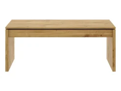 Dmora Mesa de centro Dburgi, porta-revistas para sala com compartimento de arrumação, mesa de centro baixa elevada, 102x50h43 cm, carvalho atado^ Mesa De Centro