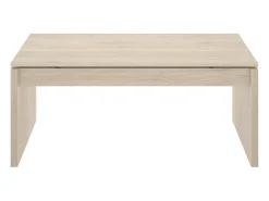 Mesa De Centro*Dmora Mesa de centro Dburgi, Porta-revistas para sala com compartimento de arrumação, Mesa de centro baixa elevada, 102x50h43 cm, Carvalho Castanho