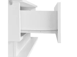 Mesa De Centro*Hauss Spole Mesa de centro de design com LED inteligente, brilhante e vidro integrado, 100x50 cm Branco