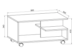 Mesa De Centro|VCM Mesa de centro de madeira simples | Rodízios Sofáticos | Dimensões aprox. A. 41 x L. 80 x P. 50 cm | Mesa de centro dobrável - Stango L (carvalho mel) Bege