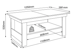 Hot VCM Mesa de centro de madeira simples | Dimensões aprox. A. 52 x L. 115 x P. 58 cm | Mesa para sala de estar - Kobila (Beech) Multicor