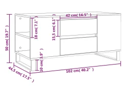 Mesa De Centro*vidaxl Mesa de centro derivados de madeira carvalho fumado Castanho