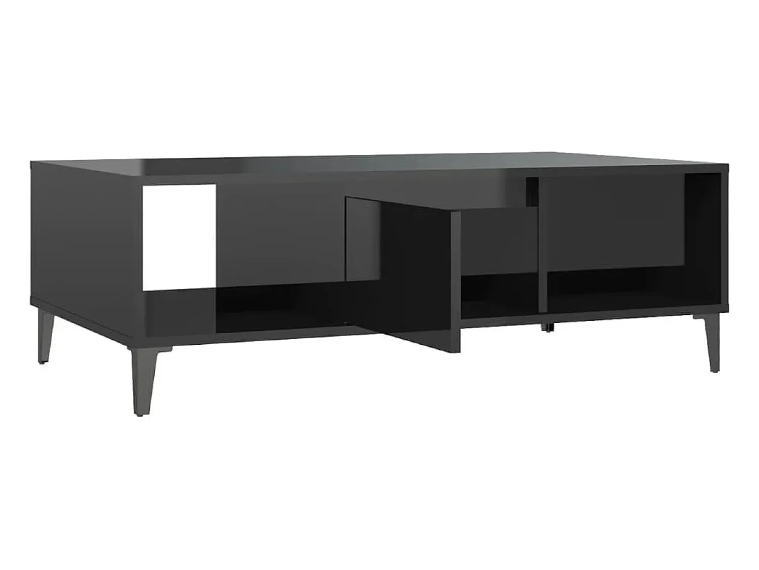 Best vidaxl Mesa de centro derivados de madeira brilhante Preto