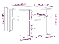Mesa De Centro|vidaxl Mesa de centro derivados de madeira carvalho sonoma Natural claro