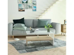 Mesa De Centro| Mesa de centro derivados de madeira 90x59x42 cm carvalho/ PT926662 Branco