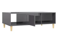 Mesa De Centro*vidaxl Mesa de centro derivados de madeira cinza brilhante Cinzento
