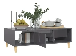 Mesa De Centro*vidaxl Mesa de centro derivados de madeira cinza brilhante Cinzento