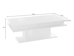Dmora Mesa de centro Dgandin, Mesa de centro baixa, Porta-revistas, 100% Fabricado na Itália, 100x55h42 cm, brilhante^ Mesa De Centro