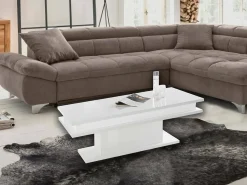 Dmora Mesa de centro Dgandin, Mesa de centro baixa, Porta-revistas, 100% Fabricado na Itália, 100x55h42 cm, brilhante^ Mesa De Centro