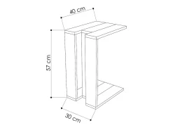 Dmora Mesa de centro Dghisolf, TavoA parte inferior do café, Porta-revistas para sofá, Prateleira para sala de estar, 30x40h57 cm,^ Mesa De Centro