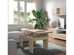 Mesa De Centro|Dmora Mesa de centro Dgollin, Mesa de centro com tampo elevatório, Mesa baixa de sala, 100x50h43/84 cm, Carvalho Castanho