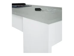 Discount Dmora Mesa de centro Dleal, Mesa de centro com tampo elevável, Mesa baixa de sala, 100x50h45/56 cm, e concreto Branco
