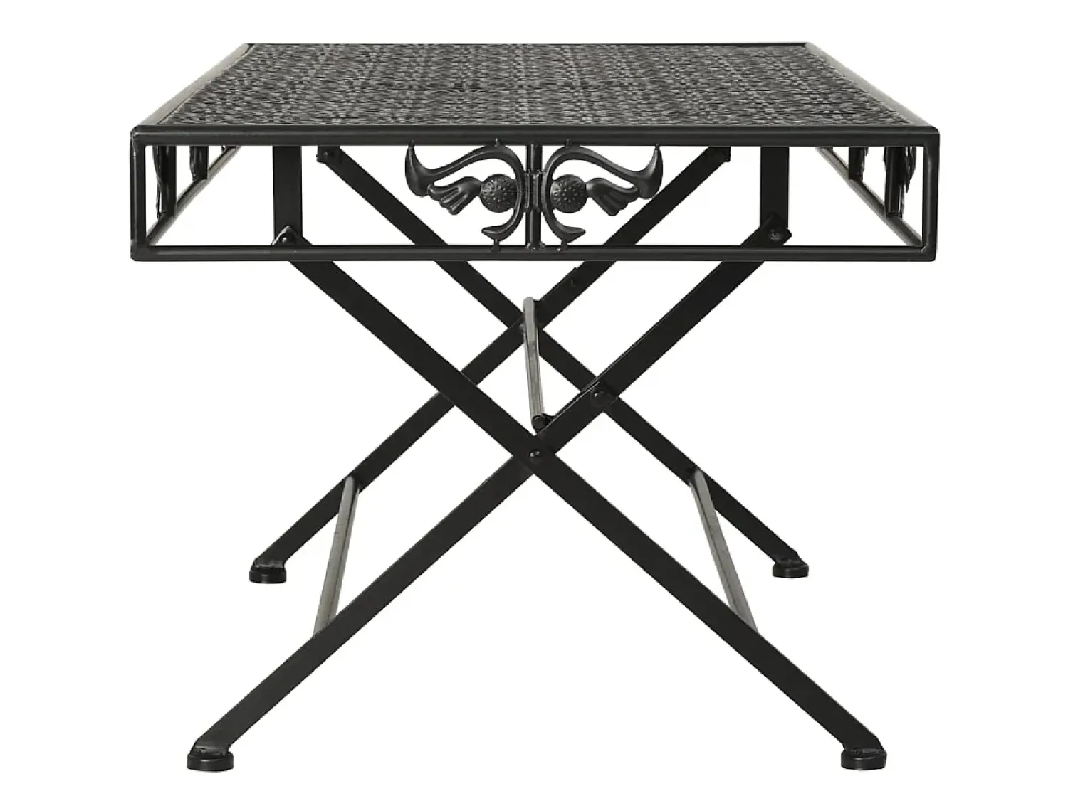 Outlet Mesa de centro dobrável estilo vintage metal 100x50x45 cm PT376311 Preto