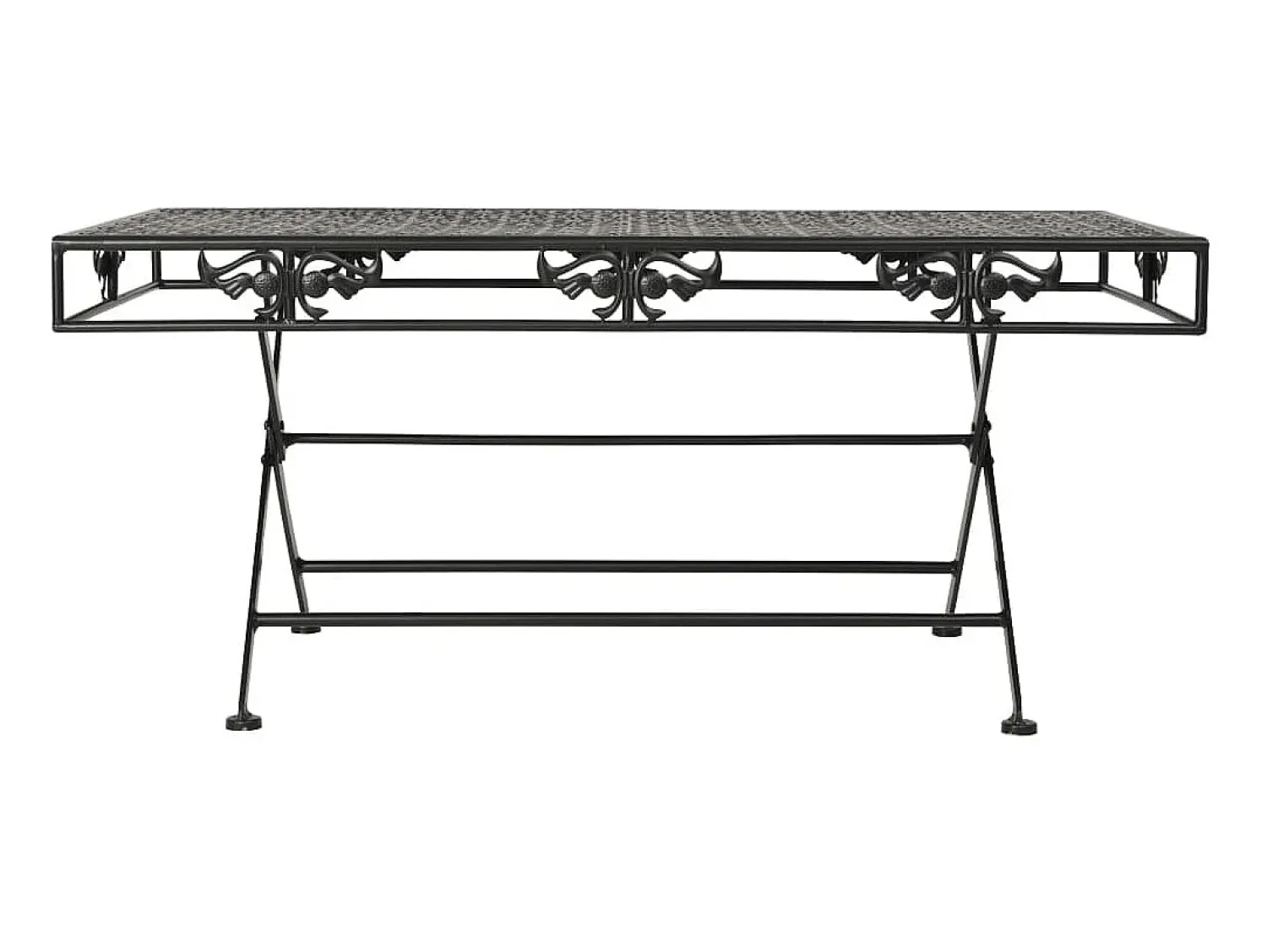 Outlet Mesa de centro dobrável estilo vintage metal 100x50x45 cm PT376311 Preto