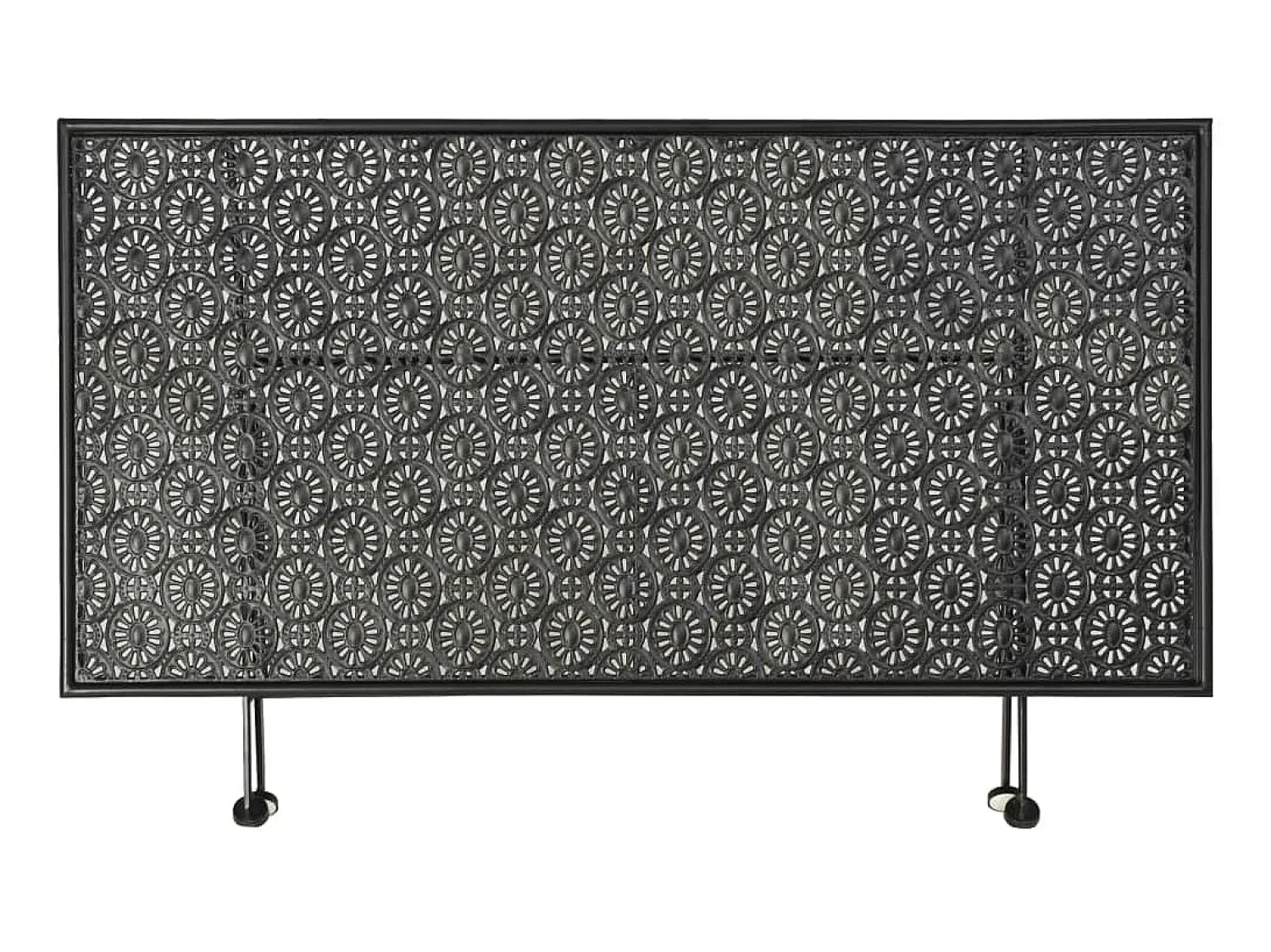 Outlet Mesa de centro dobrável estilo vintage metal 100x50x45 cm PT376311 Preto