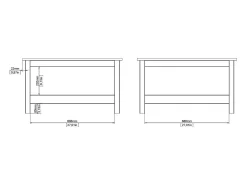 Dmora Mesa de centro Dvalzani, Mesa de centro baixa, Porta-revistas para sofá, Estante de sala, 81x81 h45 cm, Preto