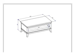 Mesa De Centro*Meublorama Mesa de centro elegante retangular coleção PALACE Cores cinza e carvalho escuro Cinzento