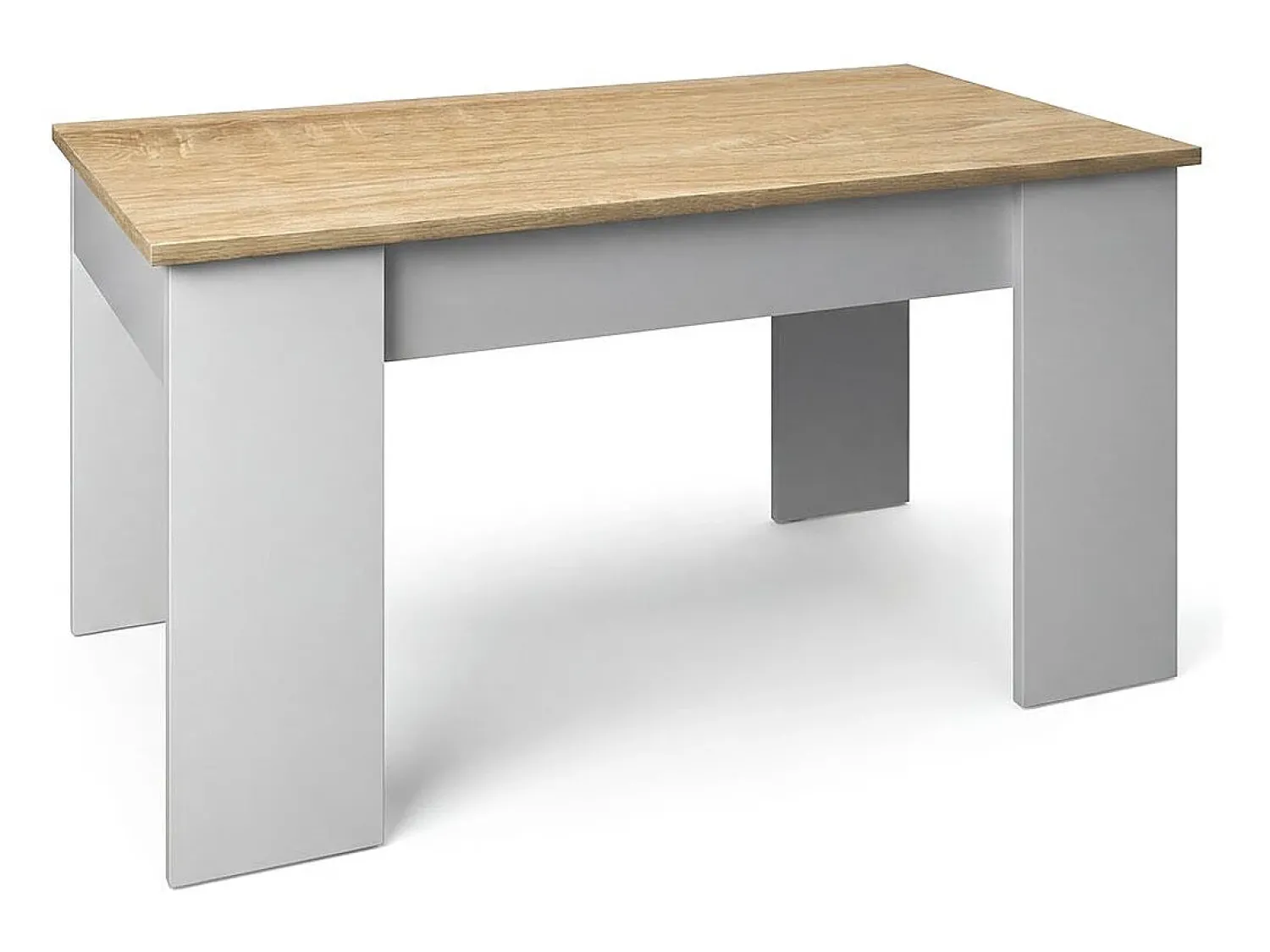 Mesa De Centro|duehome Mesa de centro elevatória Norak artik em carvalho canadiano e branco Norak Natural claro / Branco
