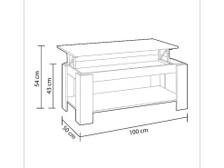 Mesa De Centro*duehome Mesa de centro elevatória Ambit Cinzento claro / Branco