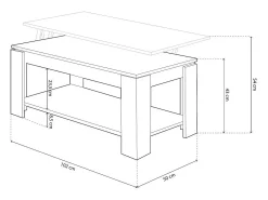 Mesa De Centro|duehome Mesa de centro elevatória Lya Cinzento