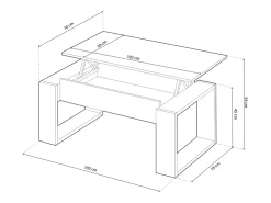 Mesa De Centro|duehome Mesa de centro elevatória Nova Cinzento / Branco