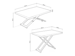 Mesa De Centro*duehome Mesa de centro elevatória Lada Fit Multicor
