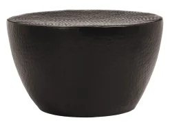 Mesa De Centro*vidaxl Mesa de centro em alumínio martelado Ø 50x30 cm Preto