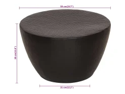 Mesa De Centro*vidaxl Mesa de centro em alumínio martelado Ø 50x30 cm Preto