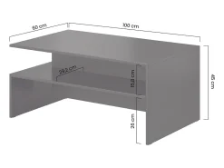 Hot Mesa de centro em laminado e efeito madeira 100x60 cm Preto