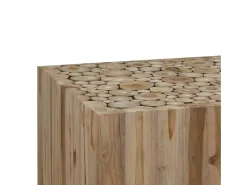 Clearance Mesa de centro em madeira de teca genuína 50x50x35 cm PT854841 Castanho